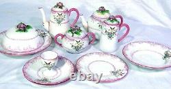 11pc English Crown Staffordshire Breakfast Set Tea Coffee Pot Pancake Server