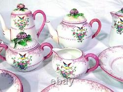 11pc English Crown Staffordshire Breakfast Set Tea Coffee Pot Pancake Server