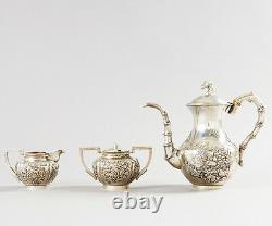 1360 Gr Antique Chinese Export Silver Tea Pot Teapot Or Coffee Set By Wang Hing