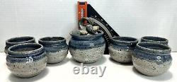 13 Pc. Pottery Set 6 Cups, 1 Tray, 2 Canisters, 1 Sugar Bowl, 1 Teapot, 2 Vases