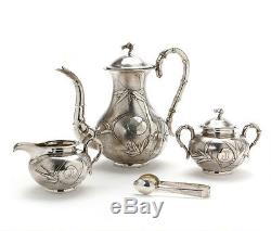 1428 Gr Antique Chinese Export Silver Tea Pot Teapot Or Coffee Set By Zee Woo