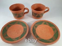 14 Pc Handmade Terracotta Pottery Tea Set Teapot Southwest Native American South