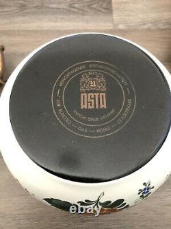 14 Pc Set ASTA Cookware German Pot Pan Teapot Floral Enamelware Vintage EUC