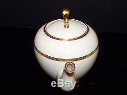 14 pc Tea Set Lenox COUNTESS Gold Encrusted Teapot (6) Cups & Saucers Green Mark