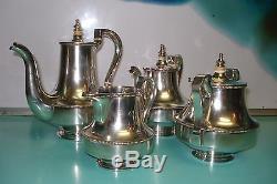 1588g Sterling silver Russian Faberge Artist Stefan Wakeva gilt Tea pot jug set