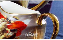 15PCS Bone China Golden Napoleon Coffee Tea Set Pot/Sugar/Creamer/Cup/Saucer