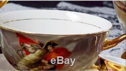 15PCS Bone China Golden Napoleon Coffee Tea Set Pot/Sugar/Creamer/Cup/Saucer