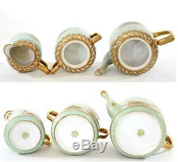 15 PC Japanese Jewel Nippon HP Tea Set Teapot Cup & Saucer Flying Swan Geese Mk