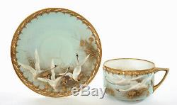 15 PC Japanese Jewel Nippon HP Tea Set Teapot Cup & Saucer Flying Swan Geese Mk