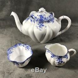 (15) Piece Shelley English Bone China Dainty Blue Tea Set WithLarge Teapot