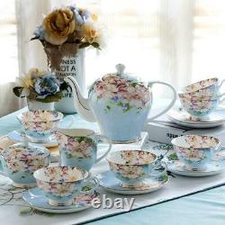15 piece-set, delicate bone china coffee cup set, european vintage tea cup, tea