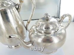 1696g STUNNING RARE CHINESE TIENTSIN STERLING SILVER EXPORT WARE TEA SET