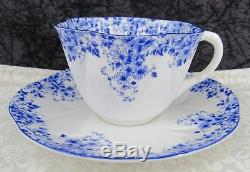 (17) Pc. Vintage Shelley English Bone China Dainty Blue Tea Set with Large Teapot
