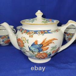 17 piece set Wood & Sons Ltd Bird of Paradise Teapot cups saucers plates. A2