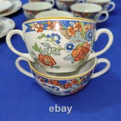 17 piece set Wood & Sons Ltd Bird of Paradise Teapot cups saucers plates. A2