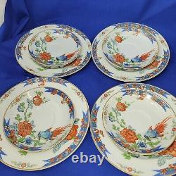 17 piece set Wood & Sons Ltd Bird of Paradise Teapot cups saucers plates. A2