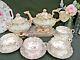 1825-30 Coalport Rococo Teapot Dragon Handle Tea Cup And Saucer Set Painted