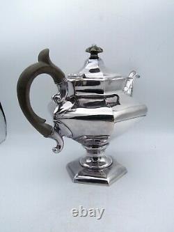 1844 VICTORIAN JAMES DIXON & SONS SILVER PLATE 3pc TEA SET TEAPOT MILK & SUGAR