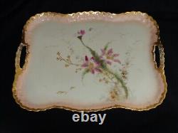 1890s William Guerin Limoges France Porcelain 12 Pc Tea Set Teapot with Tray