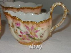 1890s William Guerin Limoges France Porcelain 12 Pc Tea Set Teapot with Tray