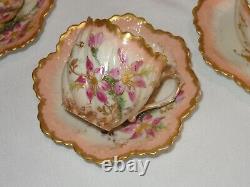 1890s William Guerin Limoges France Porcelain 12 Pc Tea Set Teapot with Tray