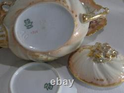 1890s William Guerin Limoges France Porcelain 12 Pc Tea Set Teapot with Tray