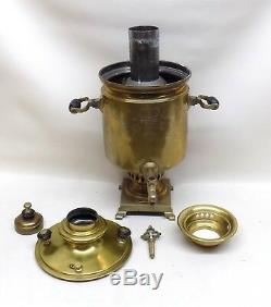 1900's Vintage Russian Imperial Samovar Tea Set Brass Antique Teapot Russia
