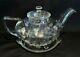 1920 Pyrex Corning Teapot 3pc Tea Pot Set With Tray In Clear Etched Glass Carder