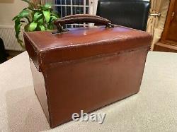 1920's VINTAGE PICNIC SET IN LEATHER CASE. SPIRIT KETTLE / TEAPOT & ACCESSORIES