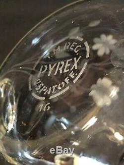 1929 PYREX CORNING TEAPOT 3pc set Tea Pot 16 Tray 706 Clear Etched Glass CARDER
