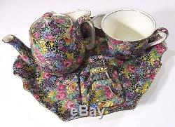 1930's Royal Winton Chintz Hazel Breakfast Set Teapot Tea Cup Toast Paul Muni