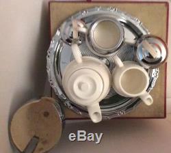 1930s Celtic Quality Boxed Tea Set For One Teapot, Milk Jug, Sugar Bowl & Tray