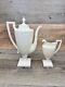 1940's Lenox Colonial White Pedestal Porcelain Tea Coffee Pot+creamer Set