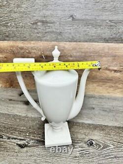 1940's Lenox Colonial White Pedestal Porcelain Tea Coffee Pot+Creamer Set