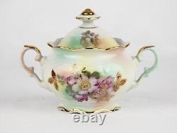 1950's Schumann Arzberg Bavaria Germany Coffee/Tea Pot Cream Sugar w Golden Tray