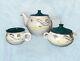 1950s Teapot Creamer Sugar Set Denby Flair Rooster Stoneware Albert Colledge