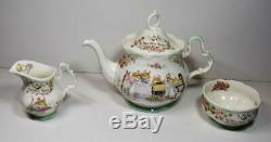 1985 ROYAL DOULTON England BRAMBLY HEDGE TEA SERVICE Set Teapot Creamer Sugar