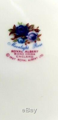 1987 Royal Albert Moonlight Rose Bone China 8 Place Setting withTea&Coffee Pot