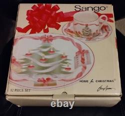 1992 Sango Home For Christmas 12 Piece Set Service For Four Plus 9 Salad Bowl