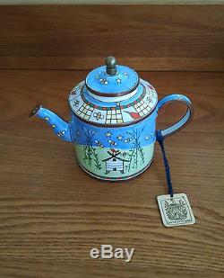 1995 C. Maddicott Enamel Teapot Trade Plus Hand Painted Edition No. 948