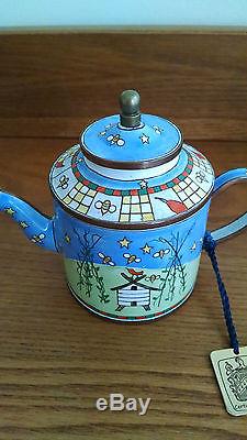 1995 C. Maddicott Enamel Teapot Trade Plus Hand Painted Edition No. 948
