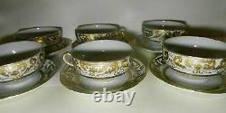 19 Pc Set-Nippon Gold Encrusted Hand Painted 5 C & S, 6 Dessert Plates-Teapot