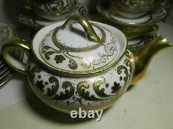 19 Pc Set-Nippon Gold Encrusted Hand Painted 5 C & S, 6 Dessert Plates-Teapot