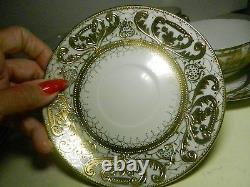 19 Pc Set-Nippon Gold Encrusted Hand Painted 5 C & S, 6 Dessert Plates-Teapot