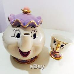 1 Pot + 3 Cups Cartoon Beauty And The Beast Tea Set Mrs Potts Pot Chip Cup Mug