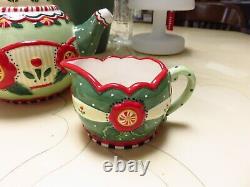 2001 Mary Engelbreit Floral Flower Teapot Creamer Sugar Set Michel & Co