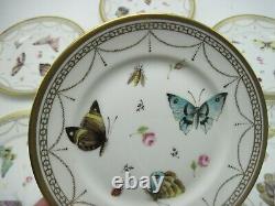 20 Piece Artist Signed Rosenthal Hand Painted Cake Tea Set Butterfly Gilt Trim