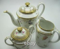 20 Piece Artist Signed Rosenthal Hand Painted Cake Tea Set Butterfly Gilt Trim