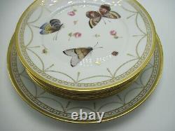 20 Piece Artist Signed Rosenthal Hand Painted Cake Tea Set Butterfly Gilt Trim