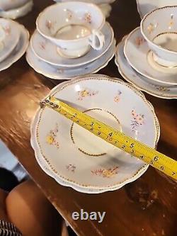 20 Piece Set Of Antique Regency English Porcelain Teapot Sugar Bowl Cups &